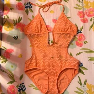 Gianni Bini Coral Crochet Monokini